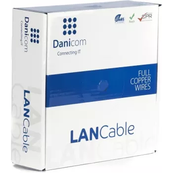 DSIT Danicom CAT7 S/FTP Installation Cable 50m Solid Conductor LSZH Dca – 10 Gbit/s Double Shielded