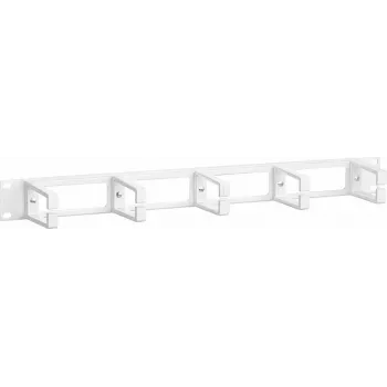 DSIT 19 inch 1U Plastic Cable Management Panel with Brush Strip – White (DS-1903-W)