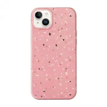 UNIQ Coehl Terrazzo Case for iPhone 14 Plus / 15 Plus, Coral Pink