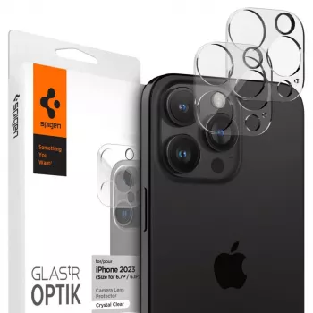 Spigen Optik TR Camera Lens Protector 2-Pack for iPhone 14 Pro/Pro Max & 15 Pro/Pro Max - Crystal Clear