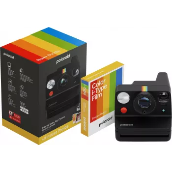 Polaroid Everything Box Now+ Gen 3 Black Instant Camera Kit with 2x Color 600 Film Twin Pack