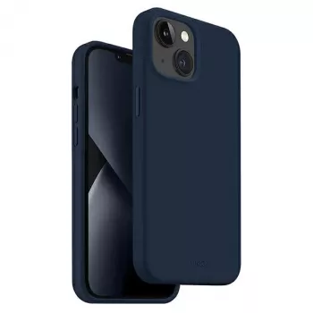 UNIQ Lino Marine Blue Case for iPhone 14 Plus / 15 Plus 6.7 inch