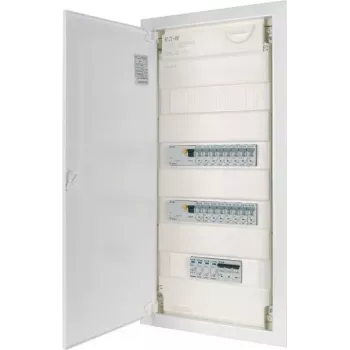 EATON KLV-PW-48-1PXL-1SPD-2PXF-16PLI 4-Row Pre-Assembled Distribution Board, 48 Modules, IP30, White