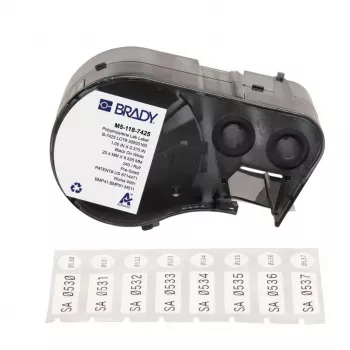 BRADY M5-118-7425 PermaSleeve Heat-Shrink Label Cartridge, White, 38.1mm x 2.13m, 3:1 Shrink Ratio, for BMP51/BMP53/M511