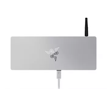 Razer Thunderbolt 4 Dock Mercury Chroma - 10-in-1 Docking Station with RGB Lighting, 90W Power Delivery, 8K/5K Display Support, Gigabit Ethernet, UHS-II SD Card Reader, 3x Thunderbolt 4, 3x USB-A, Aluminium