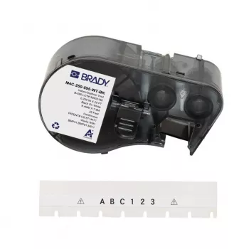BRADY M4C-250-595-WT-BK White Polyester Thermal Transfer Label Roll for BMP41/BMP51/BMP53/M511, 38.1mm x 25.4mm, 250 Labels