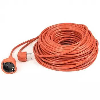 POWER PLANT, LLC 40m Heavy-Duty Extension Lead with 1 Schuko Socket, 3x2.5mm² Rubber Cable, IP44, 16A, 230V, Black