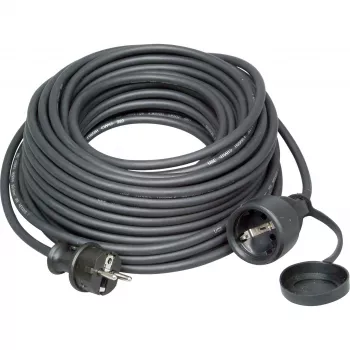 KOPP ELEKTROTECHNIK 25 m Heavy-Duty Rubber Extension Cable, Schuko, H07RN-F, IP44, 16 A, Black
