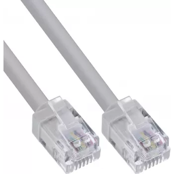 InLine Modular Round Cable RJ12, Plug-Plug, 6P6C, 2m, Grey