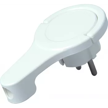 HEINRICH KOPP Plastic Schuko Flat Plug, Angled, for 3x1.5 mm², Arctic White