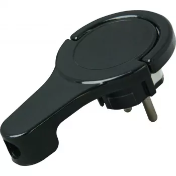 HEINRICH KOPP 172005030 Schuko Flat Plug with Bracket, 3x1.5 mm², Black