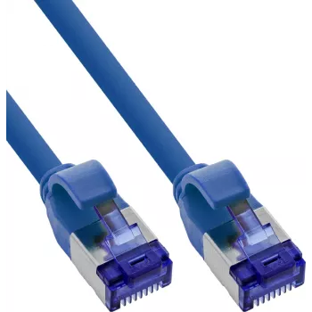 INLINE B-74955B 150-Pack Cat.6A S/FTP LSZH Slim Patch Cable, Blue, 0.5 m