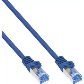 100 Pieces B-Pack InLine® Cat.6A S/FTP LSZH Patch Cable, CCA, Blue, 0.50m