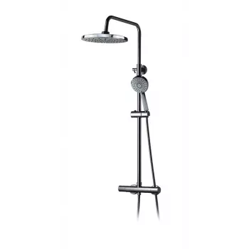 Thermostatic Shower Set ST-98001 with Rain Shower and Hand Shower, Polished Chrome