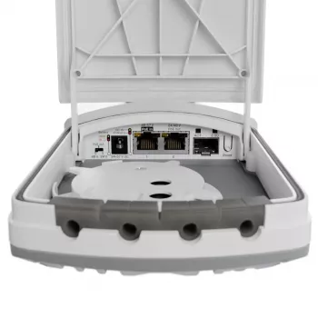 MikroTik FTC21-UPS Fibre-to-Copper Media Converter with Integrated UPS, 1x Gigabit Ethernet, 1x SFP, Passive PoE, Battery Backup, Wall-Mountable