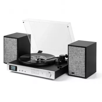 AKAI ATT-500SP Belt-Drive Turntable with External Speakers, Bluetooth, USB Recording, Black