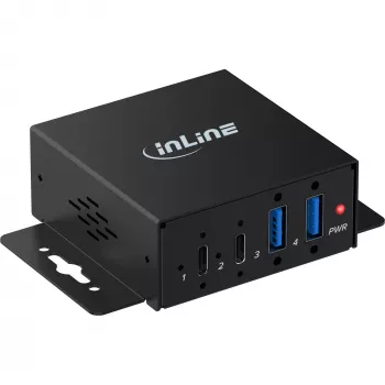InLine USB 3.2 Industrial Hub, 4-Port, 2x USB-A, 2x USB-C (35396H)