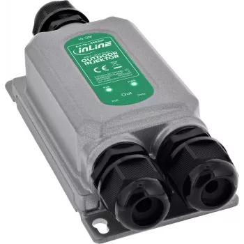 InLine® 60W PoE++ Injector for Outdoor Use, Gigabit, IP67