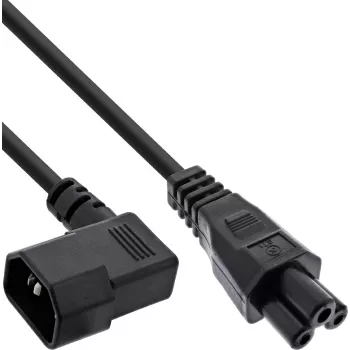 InLine® Power Cable C14 Socket Angled to C5 Plug, Black, 3m