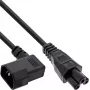 InLine® Power Cable C14 Socket Angled to C5 Plug, Black, 3m