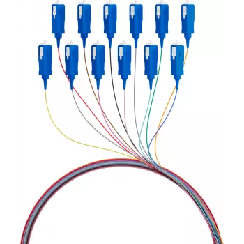 EFB Elektronik Fibre Optic Pigtail SC 9/125 OS2 12-Colour Set 2m - Singlemode Cable/Adapter Set