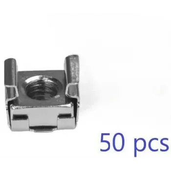 LANVIEW M5 Cage Nut and Screw Set, 50 Pieces, Galvanised Steel, for Server Racks with Square Hole Punches