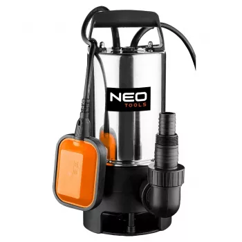 NEO TOOLS 04-736 Submersible Pump for Dirty Water 1100W, 15000 L/h, 10 m Head, Stainless Steel, Float Switch