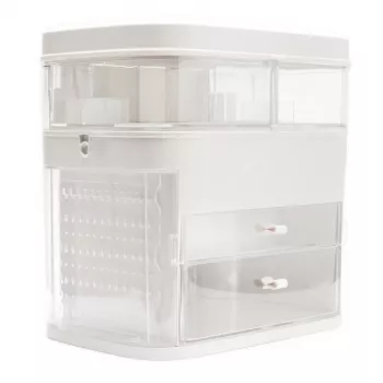 Rio CSSM-EU/1,2 Beauty Box Cosmetics Storage with Tilting Drawers and Key Lock