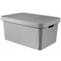 Curver Infinity Recycled 45L Storage Box with Lid, Grey, 56x39x27 cm
