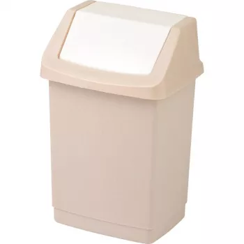 CURVER Click-It Deco 50L Rectangular Bin with Push-Button Lid, Beige