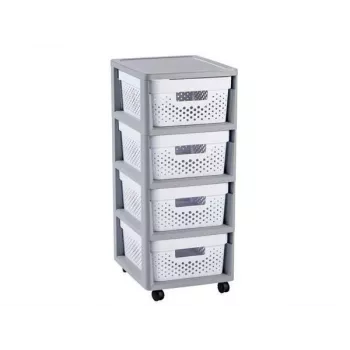 CURVER Infinity Storage Trolley with 4 Compartments 11L 30x36x69cm Grey/White
