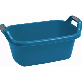 CURVER Oval Laundry Basket with Handles 35L Blue - Storage Container Made of Recycled Plastic