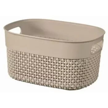 CURVER Filo S 6L Storage Basket, Woven, Beige, Rectangular, Stackable, with Handles