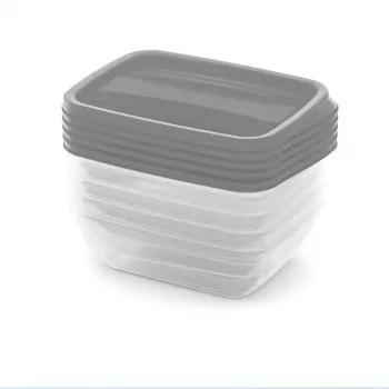 CURVER Vedo Storage Container Set 5x0.5L Transparent Grey