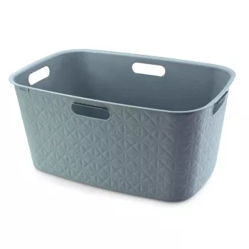 CURVER Softex 45L Rectangular Laundry Basket with Integrated Handles, Petrol, 57x37x27 cm