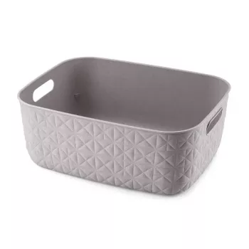 CURVER Softex M Storage Basket 12.5L Grey Brown 37.9x29.2x14.3cm