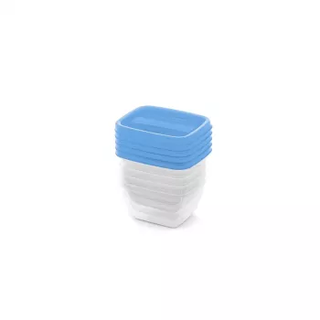 CURVER Rectangular Storage Container Set 5x0.25L Vedo Transparent Blue