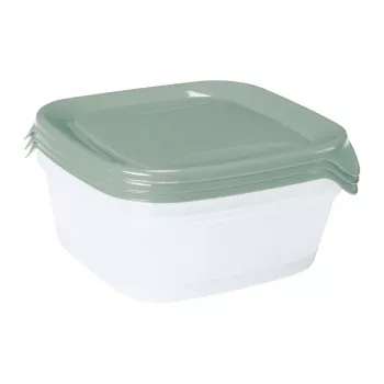 CURVER Fresh&Go Square Food Storage Boxes Set 3 x 0.8 L Green