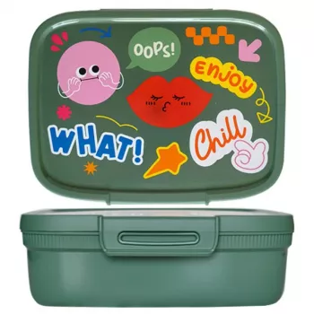 CURVER Snap Box Rectangular Storage Box with Divider 1.8L Green