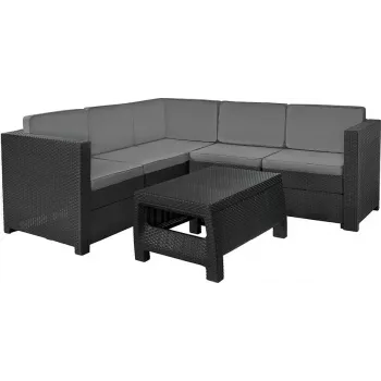 KETER Provence Garden Furniture Set with Table Grey