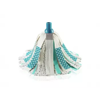 LEIFHEIT 3in1 Power Mop with Clean Twist Spin Technology, Telescopic Handle, 20L Bucket, Microfibre Head, Turquoise/White