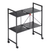 HAILO Folding Shelf Trolley Quickboard, 3 Shelves, Black, 4 Castors, 15 kg Total Load