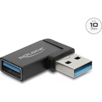 Delock USB 10 Gbps Type-A Plug to Socket Adapter, Left Angled