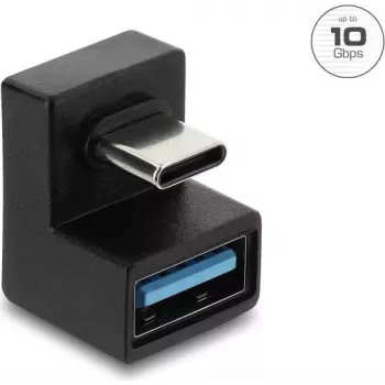 Delock USB 3.2 Gen 2 Type-C Plug to USB-A Socket Adapter, U-Shape, 10 Gbps, Black