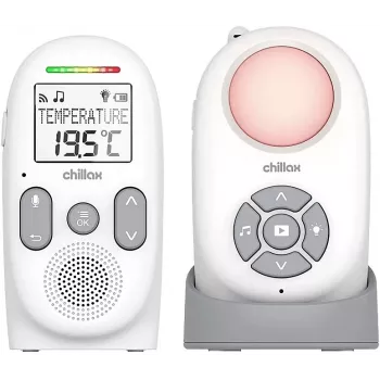 Chillax CB360 Portable DECT Audio Baby Monitor, 120 Channels, White