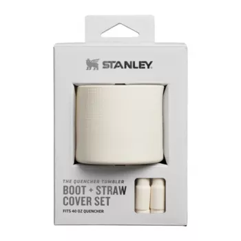 STANLEY The Quencher Boot + Straw Topper Set, Protective Silicone Accessory for 1.18L Tumbler, Light Cream