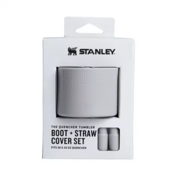STANLEY Set of 2 Protective Sleeves and Straw Caps for 0.89L/0.59L Tumbler The Quencher Boot + Straw Topper Light Grey