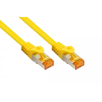 Kabelmeister Cat.7 S/FTP patch cable, 3m, yellow, TPE jacket, halogen-free, 10 Gbps