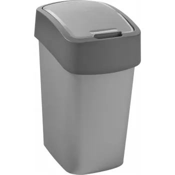 CURVER Flip Bin 9L Waste Bin Silver/Grey