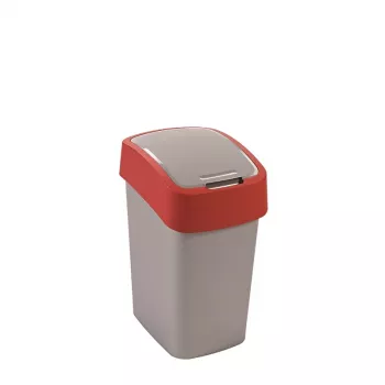 CURVER Flip Bin 25L Waste Bin Silver/Red